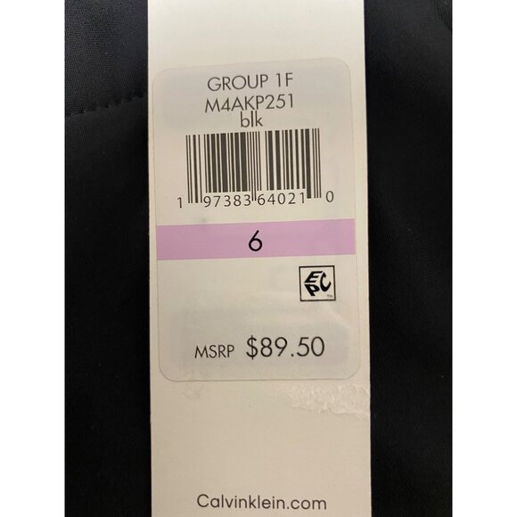 Calvin Klein Women's Black Solid Casual Mid Rise Slim Fit Ankle Dress Pants NWT - Picture 4 of 5